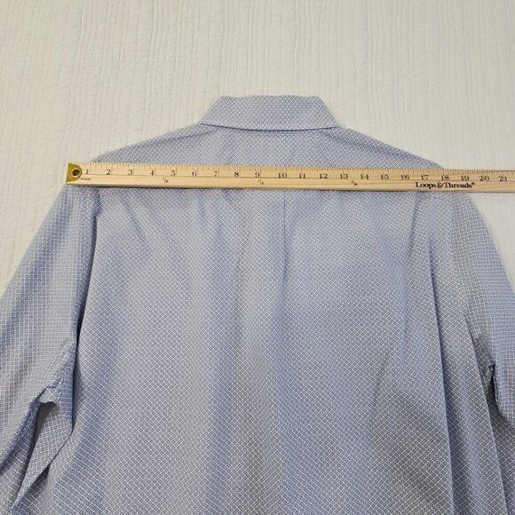 Michael Kors Button Up Shirt Men's Large Blue Floral Slim Fit EUC LN Old Money - Picture 11 of 15